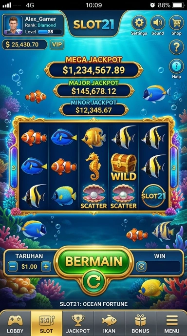 Cuplikan layar menu unduhan slot21 untuk perangkat Android